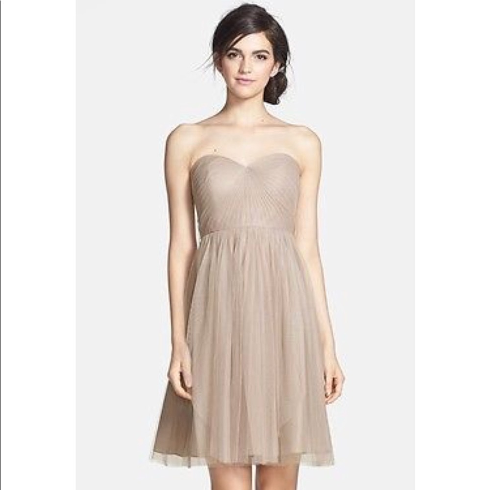NWT Jenny Yoo Mini Bridesmaid Dress Beige Size 2